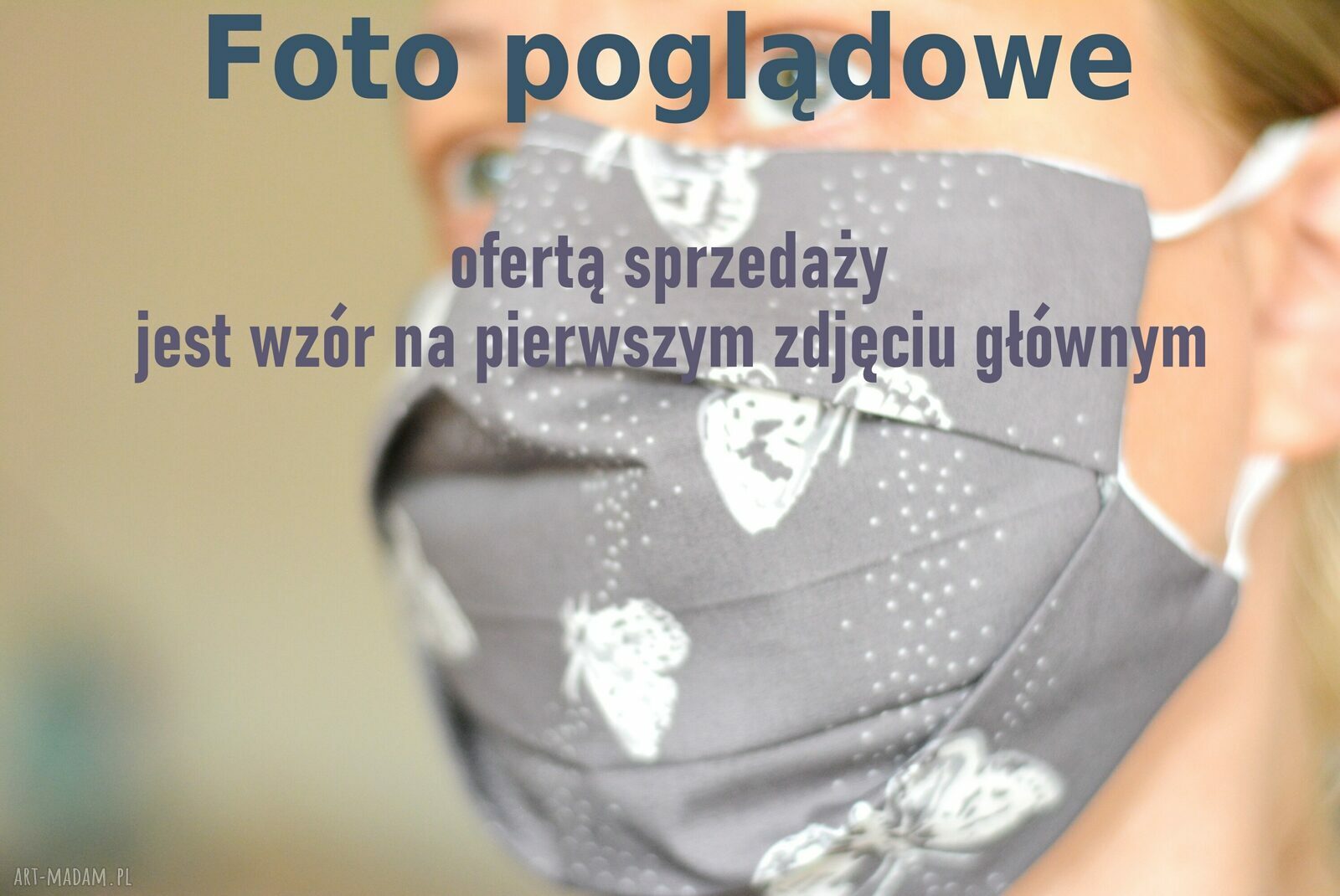 Maseczka bawełniana na filtr z drucikiem - dwuwarstwowa i dopasowana