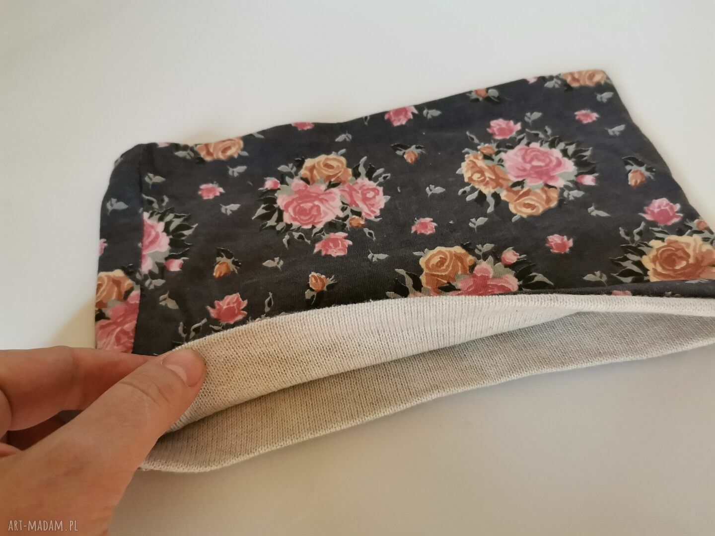 Kwiatowa opaska bawełniana na podszewce w stylu boho