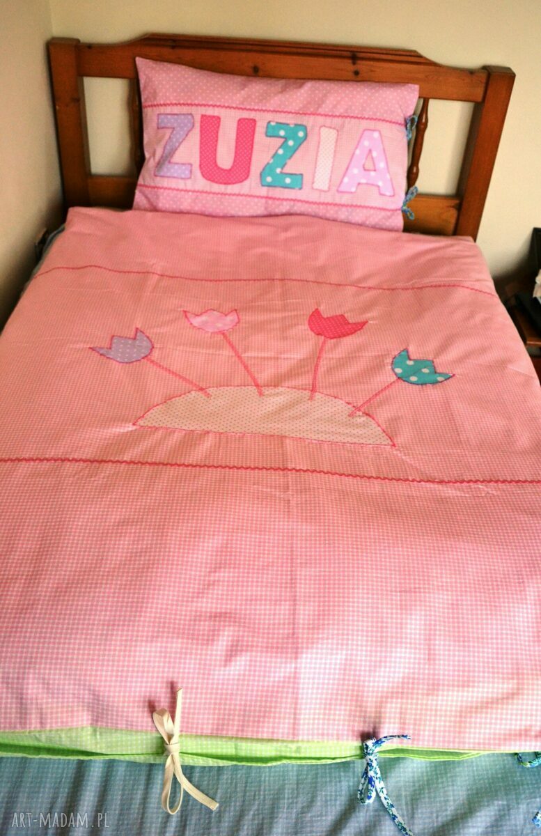 pokoik dziecka: Bawełniana pościel z aplikacjami i mieniem, na zamówienie Ręcznie robione