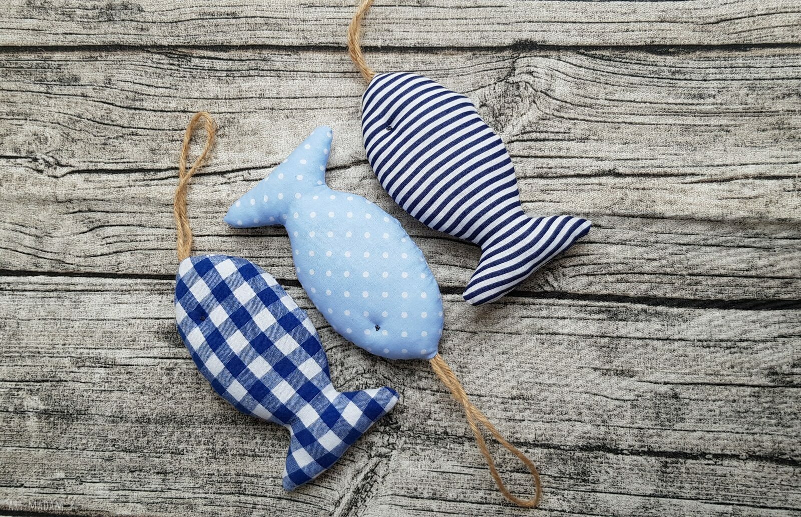 Rybki bawełniane - zawieszki handmade (girlanda dekoracyjna)