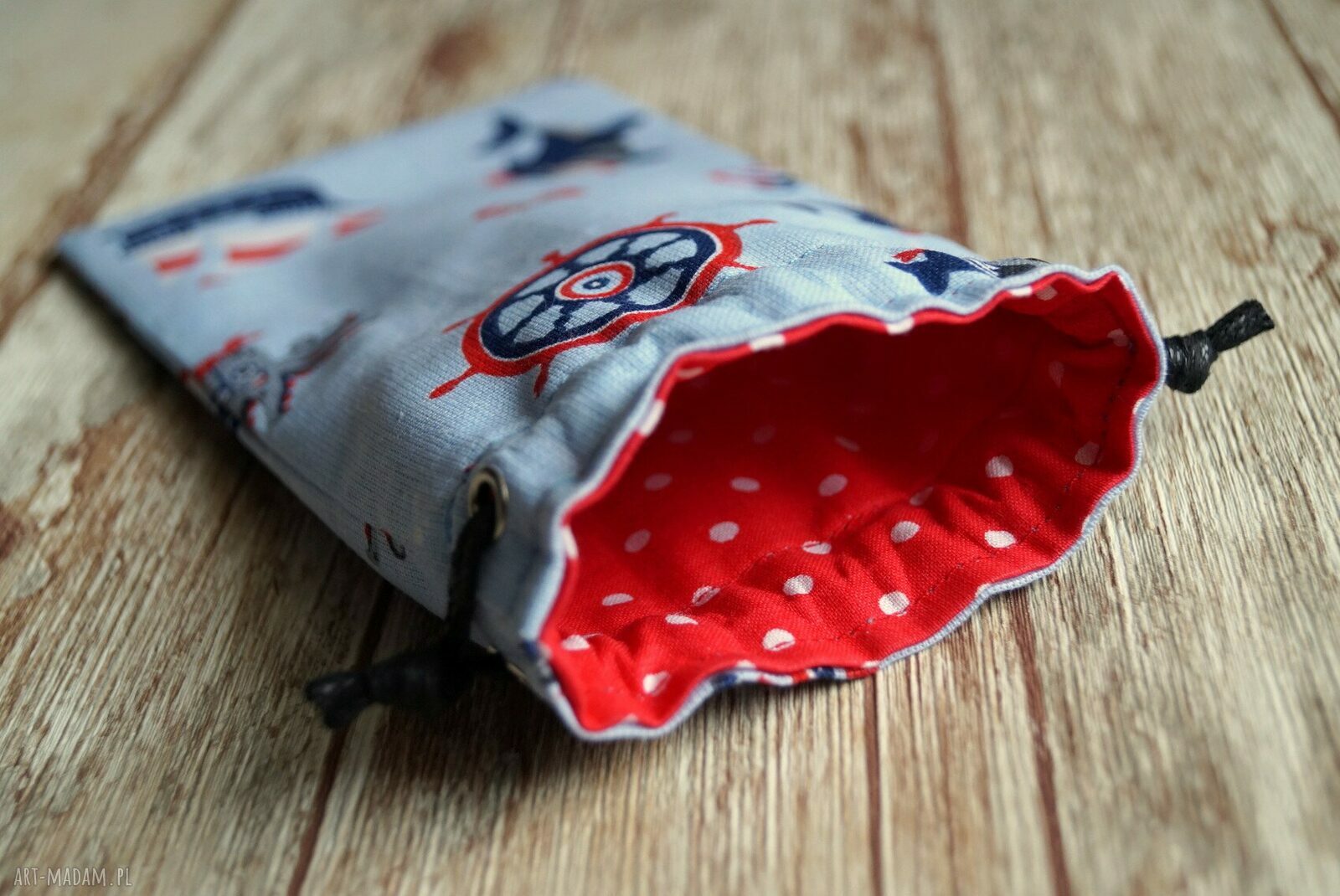 Etui z bawełny na okulary - marynarskie woreczek na okulary słoneczne