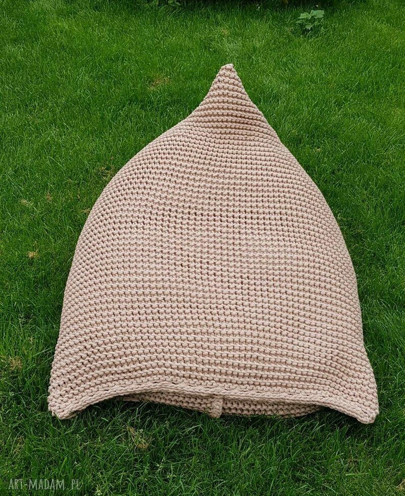 Bean bag 90x120 (puf XXL) w stylu sako - rękodzieło z bawełnianego sznurka