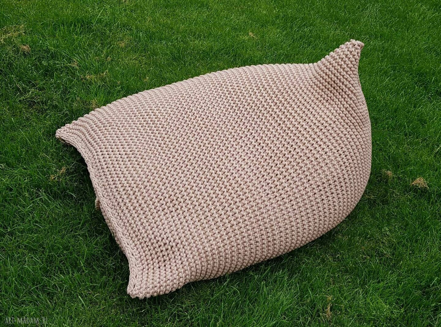 Bean bag 90x120 (puf XXL) w stylu sako - rękodzieło z bawełnianego sznurka