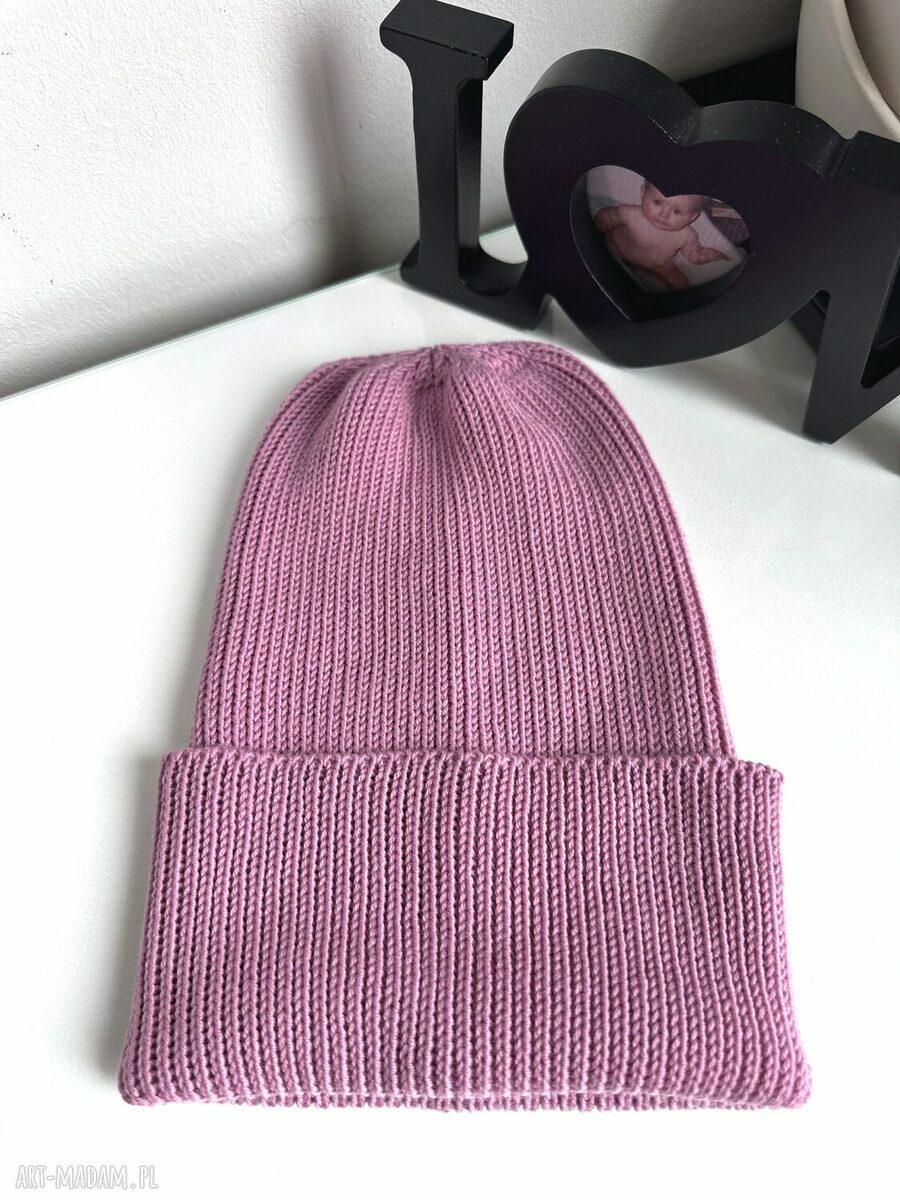 Beanie z 100% baby merino VARELLA w kolorze stary róż