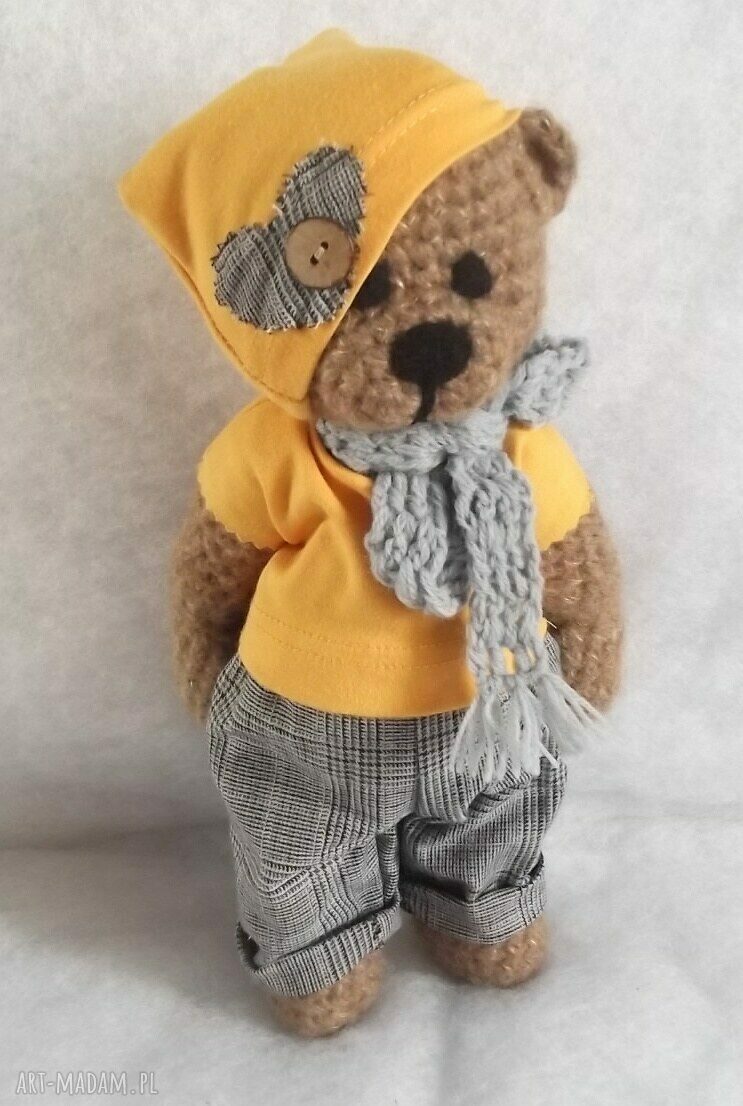 Benek - przytulanka handmade szydełkowa 32 cm