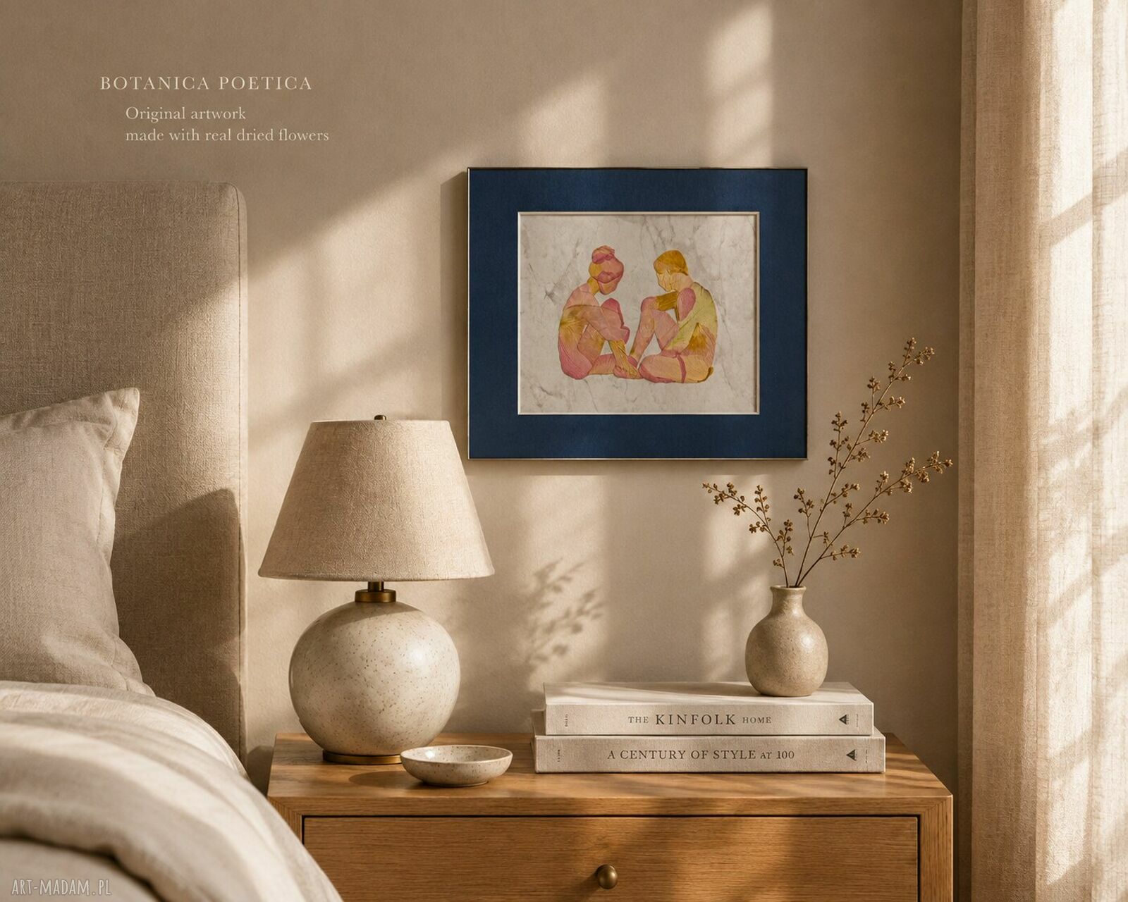Between Us - obraz botaniczny z prawdziwych suszonych kwiatów 30x21 cm
