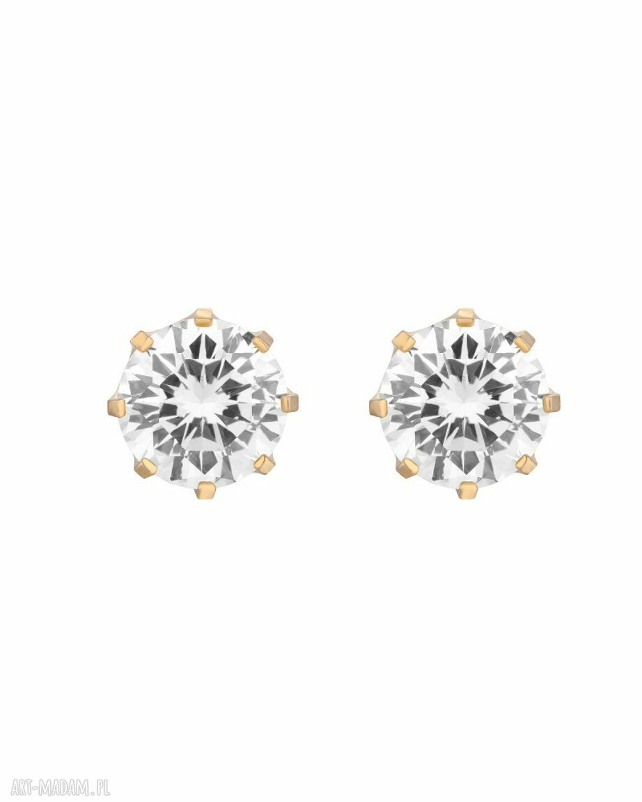 kolczyki: Złote kolczyki z dużymi cyrkoniami autorskie