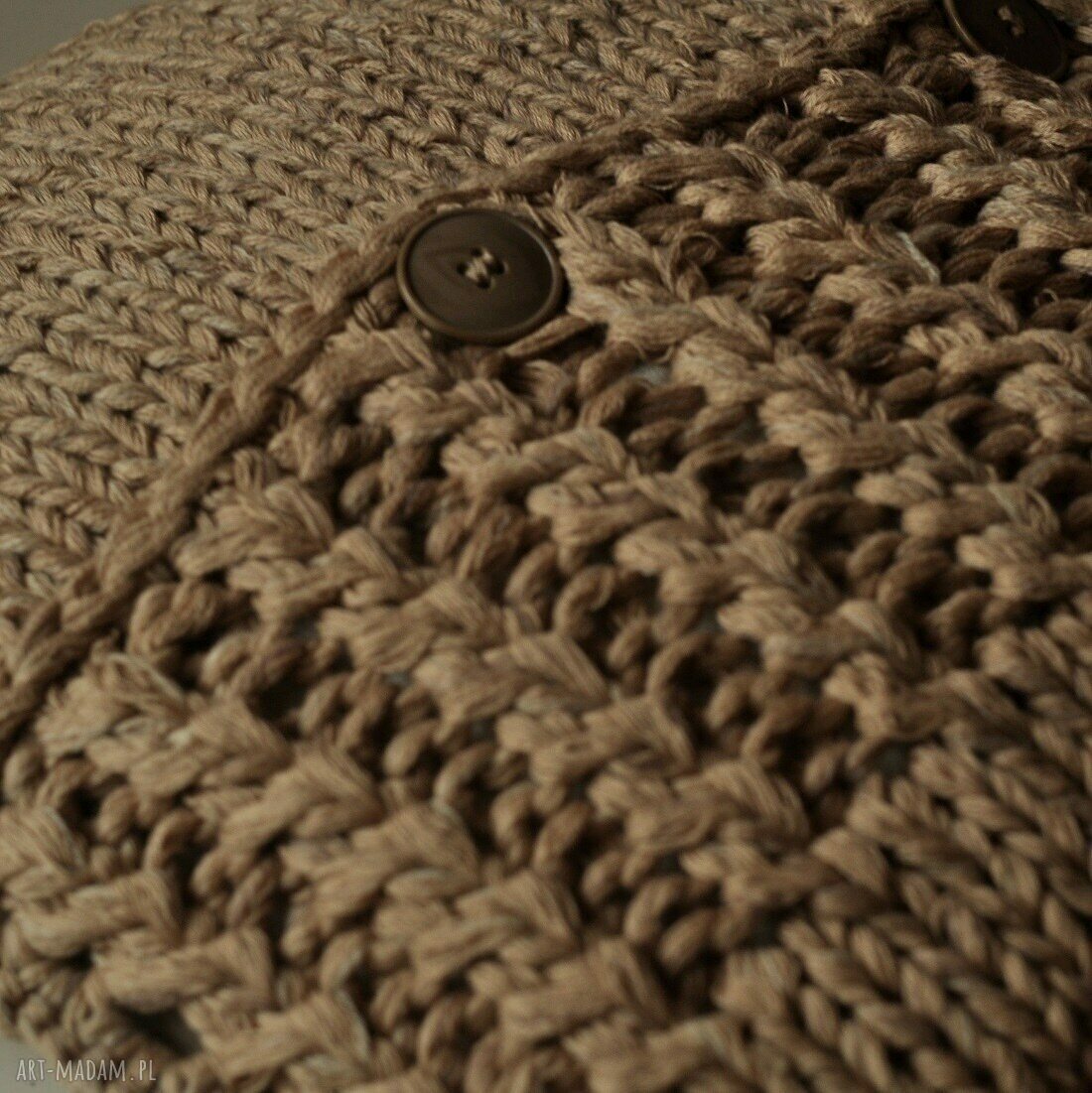 poduszki: dziergana poszewka na poduszkę ręcznie wykonane