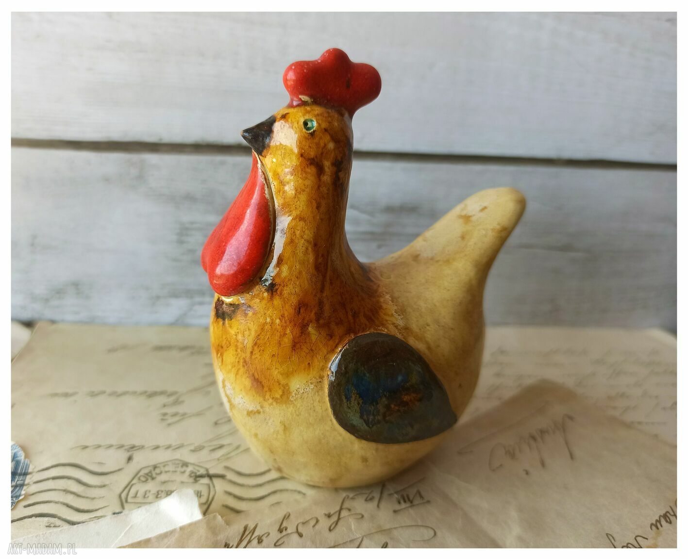 Kogut beżowy - ceramika handmade do sielskiej kuchni