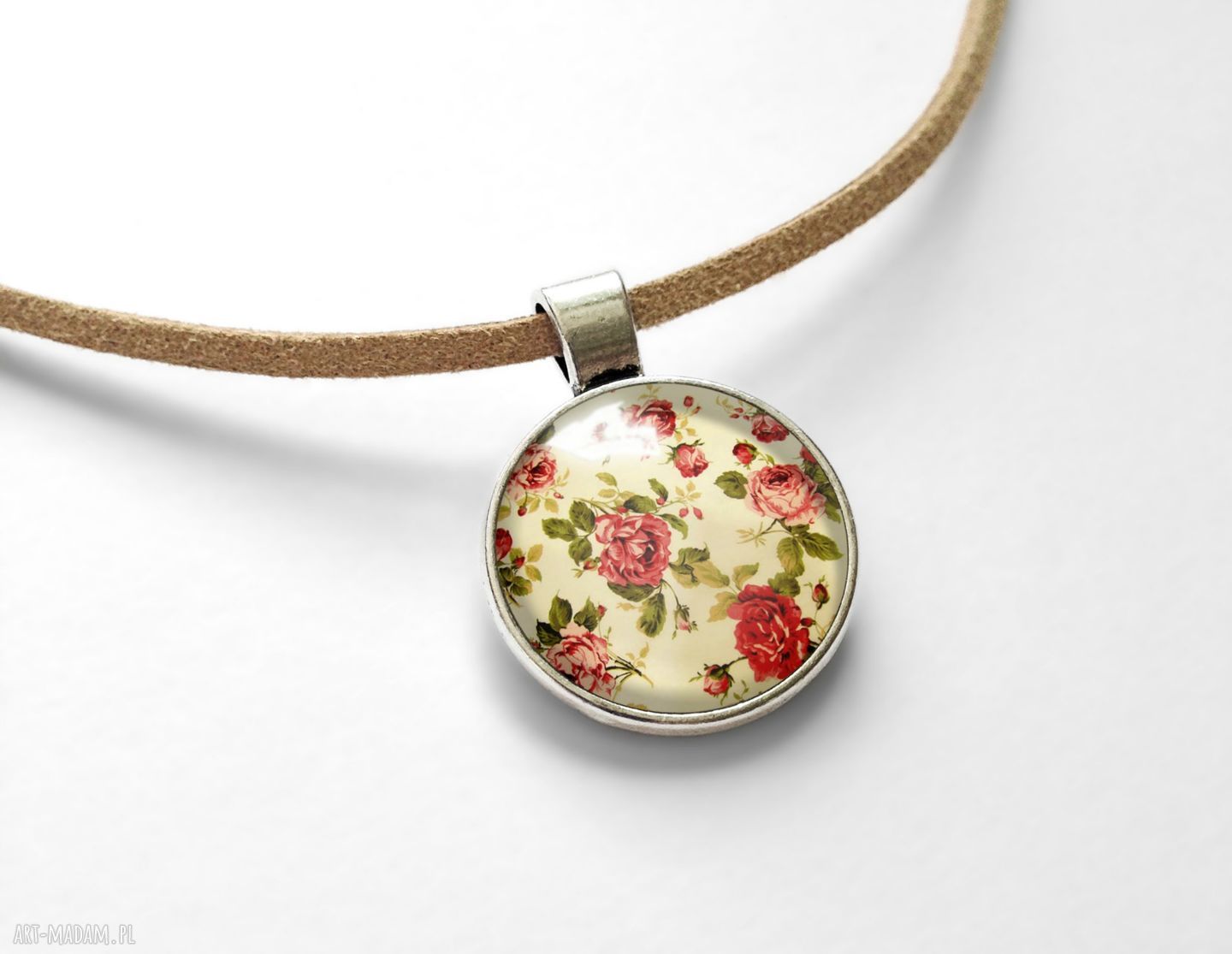 naszyjniki: Retro róże Choker ręczne wykonanie