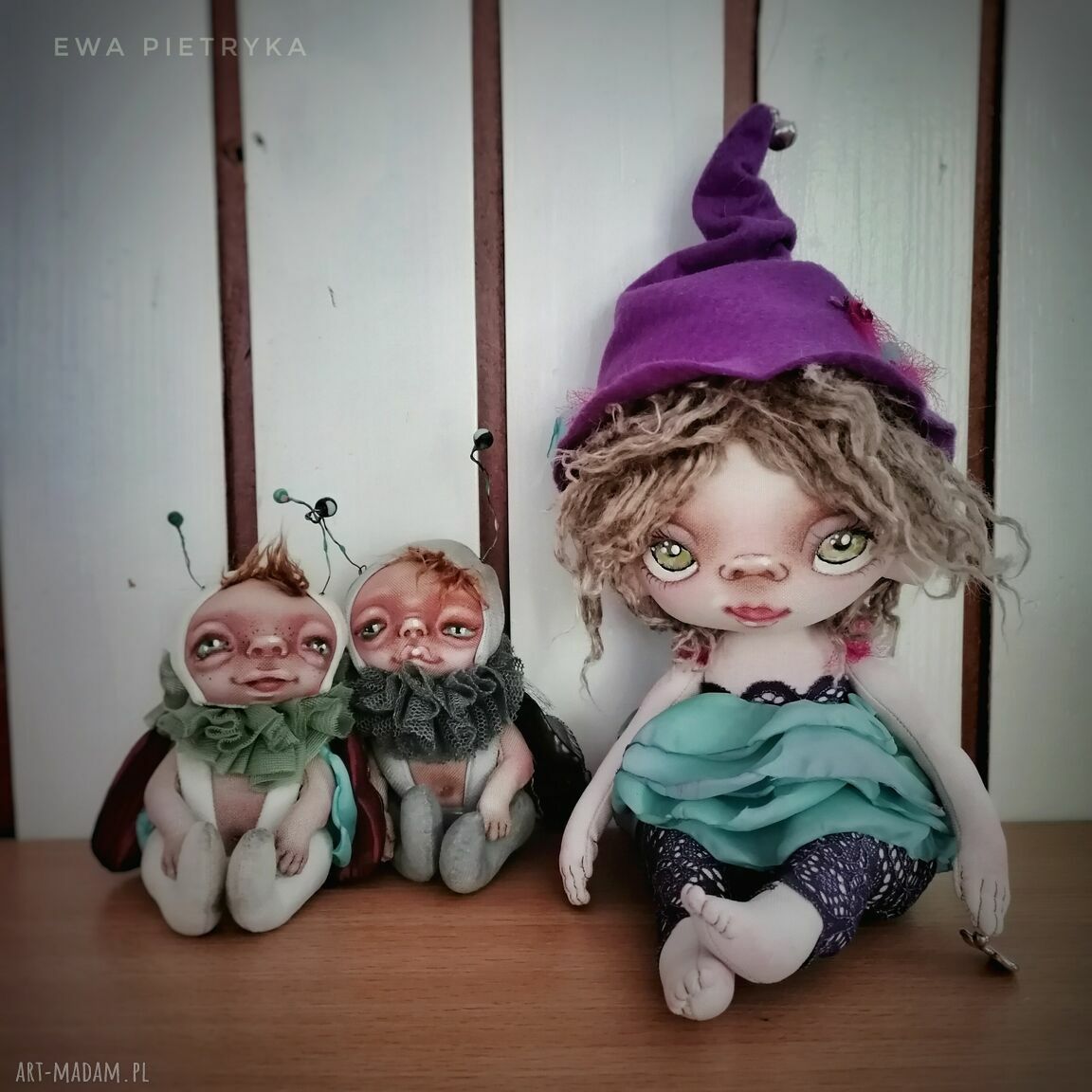 Beżowy Żuczek - artystyczna lalka kolekcjonerska (Ewa Pietryka)