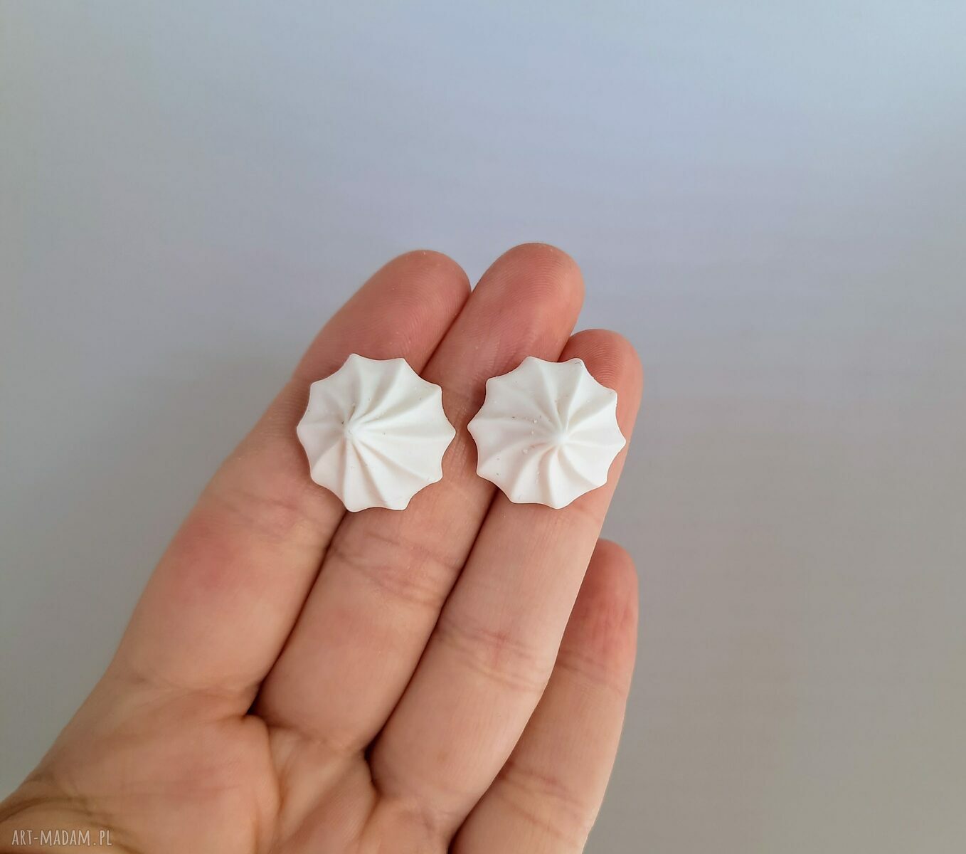 Bezy - kolczyki wkręty (Fimo, stal chirurgiczna, handmade)