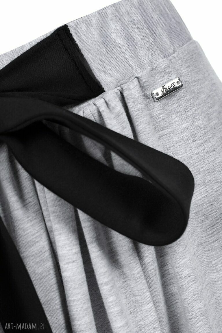 Bien fashion szara spódnica do kostek z kokardą