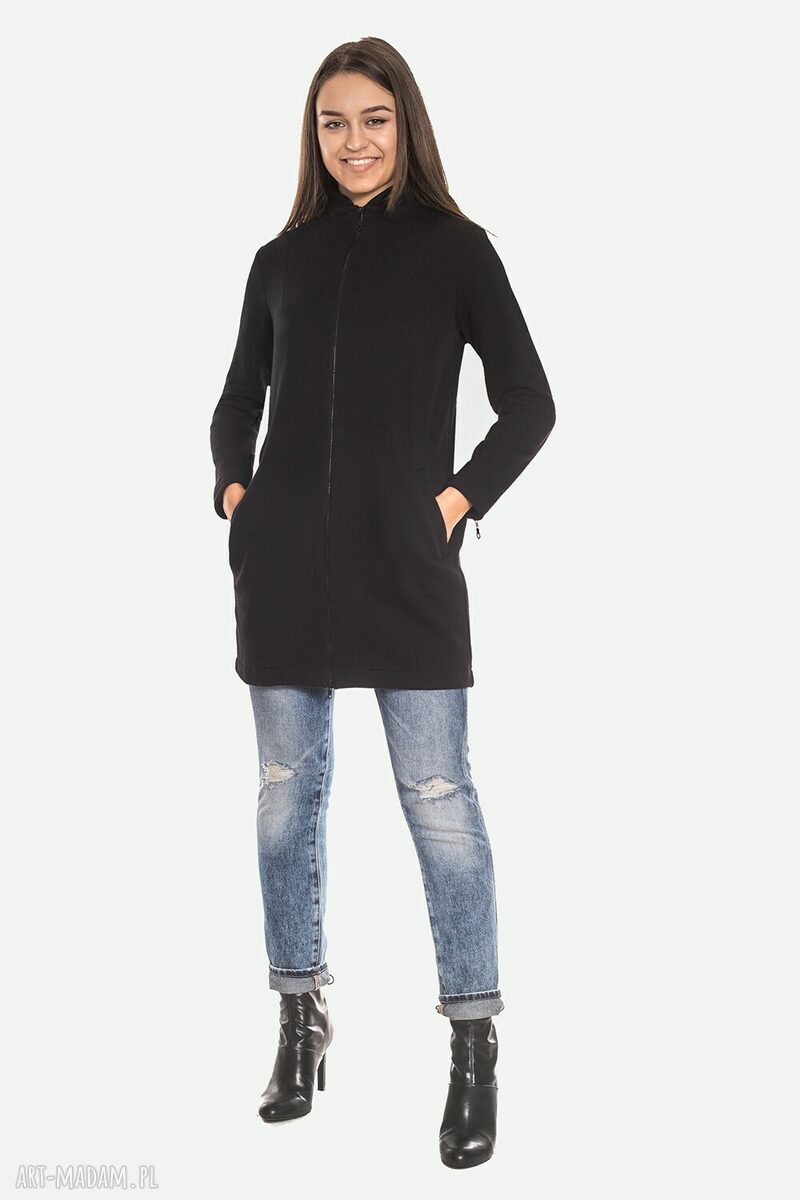 Długa szara bluza damska rozpinana Bien Fashion
