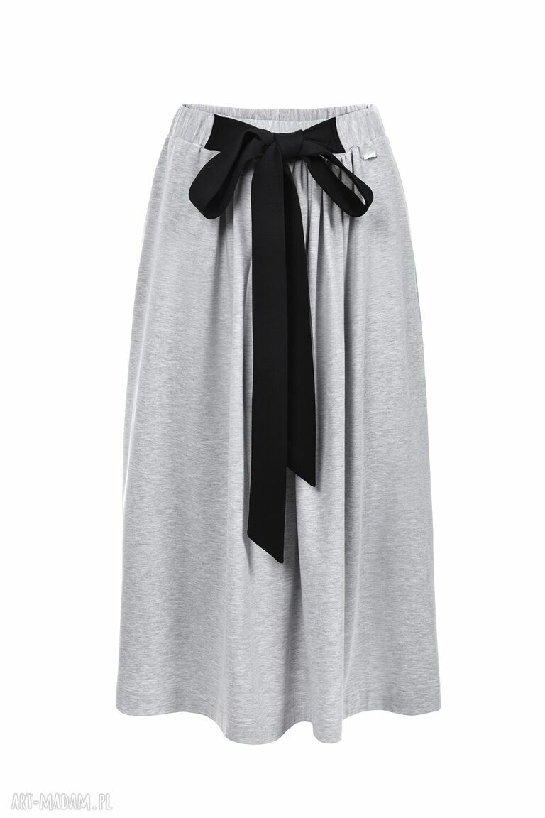 Bien fashion szara spódnica do kostek z kokardą