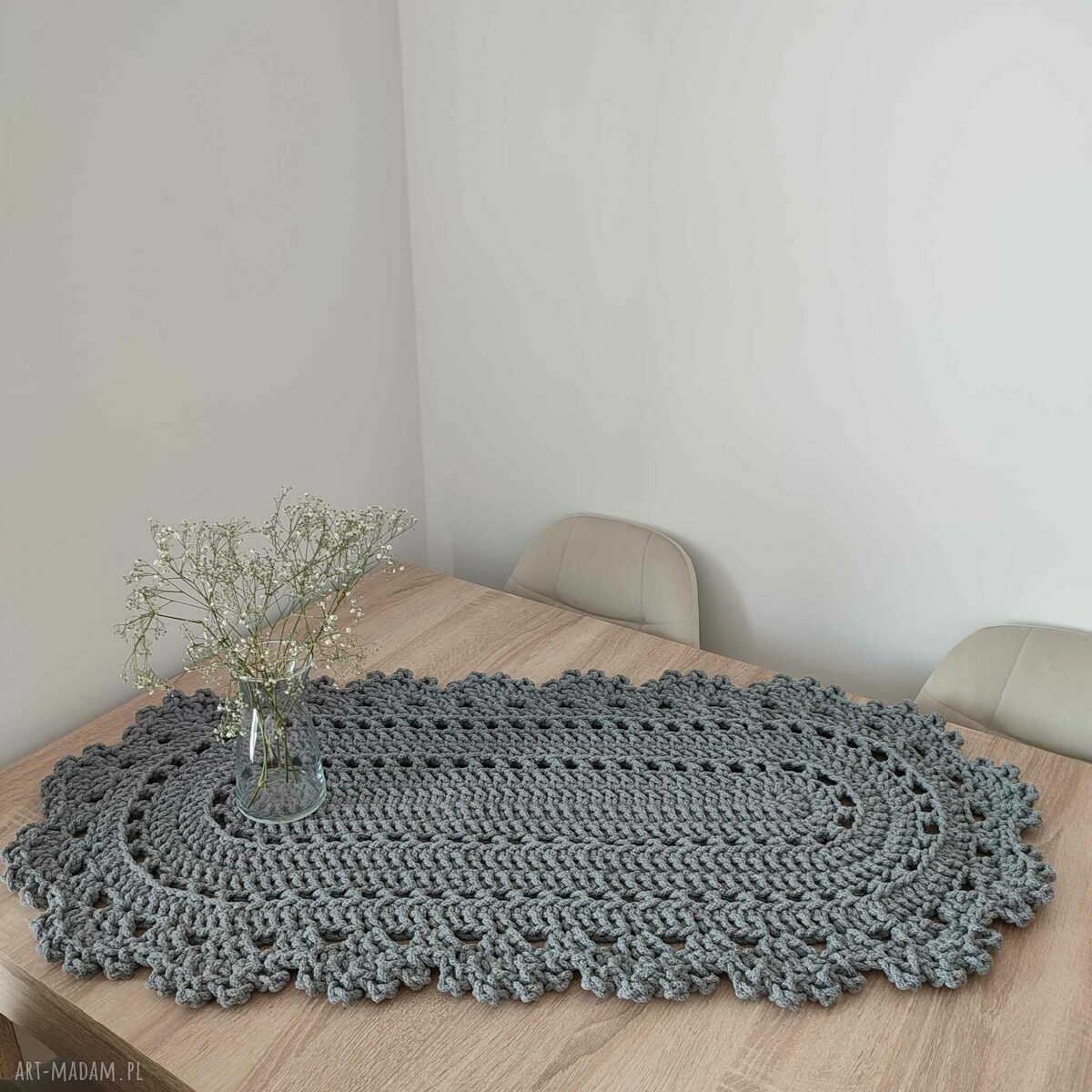 Bieżnik owalny szydełkowy 50x100 cm - do jadalni