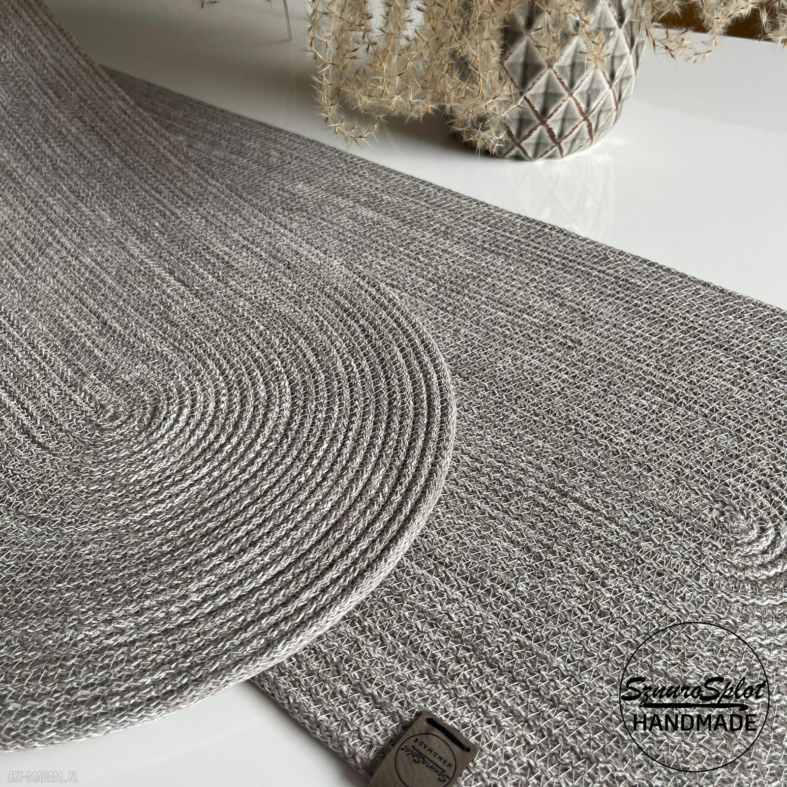 Bieżnik na stół Latte z bawełnianego sznurka 30x190 cm