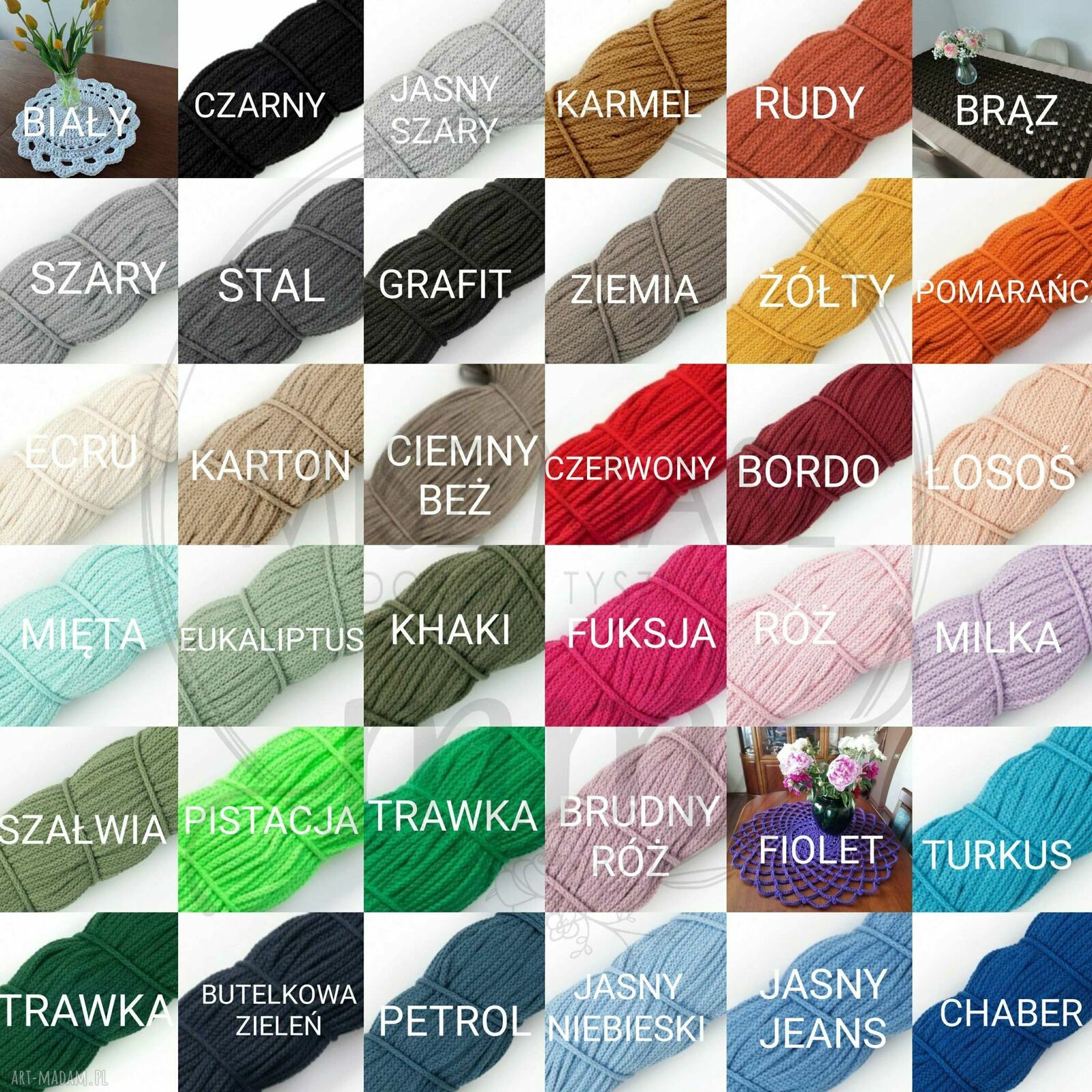 Bieżnik szydełkowy owalny ze sznurka 50x90 cm