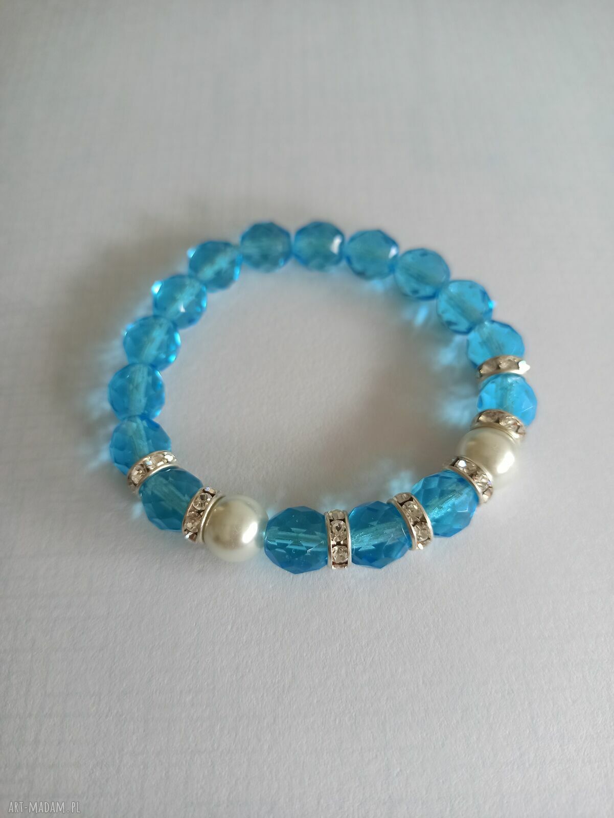Bransoletka Big Blue ze szklanych korali - Judith Bijoux
