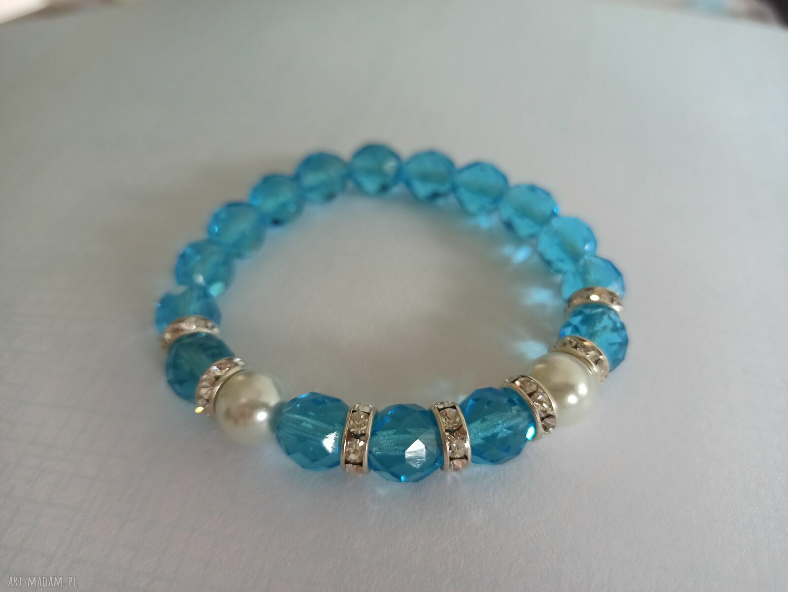 Bransoletka Big Blue ze szklanych korali - Judith Bijoux