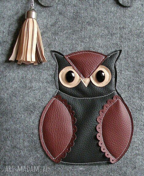 Big Owl Bag - duża torebka na ramię handmade z filcu i sówką