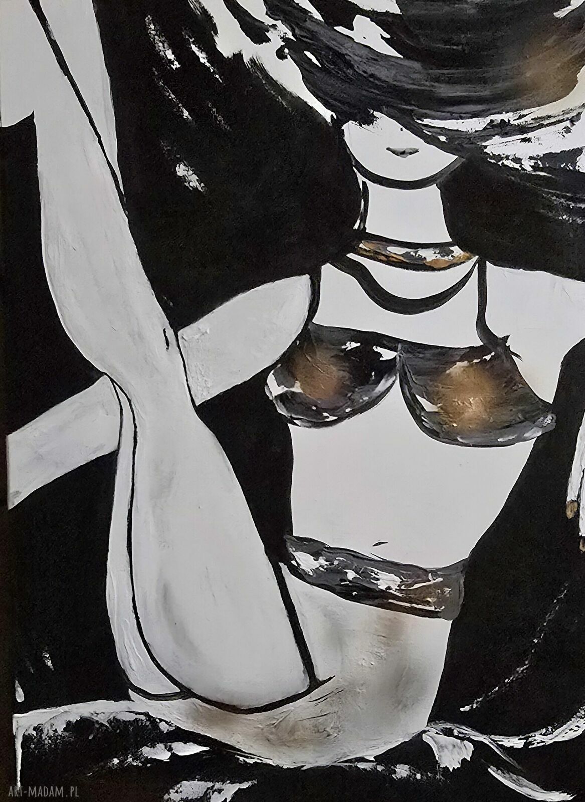 Bikini - czarno-biały obraz akrylowy na płótnie 70x50 cm