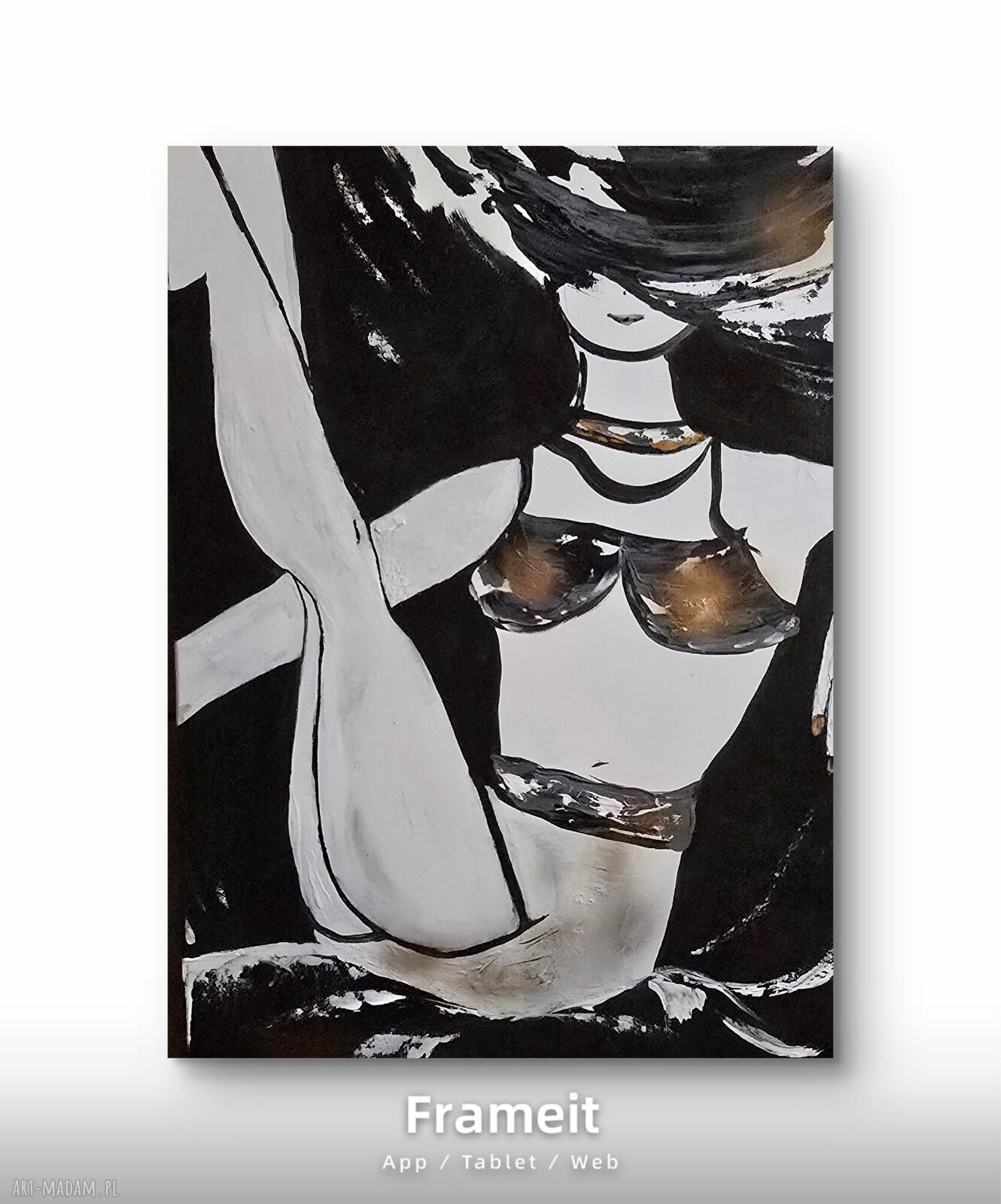 Bikini - czarno-biały obraz akrylowy na płótnie 70x50 cm