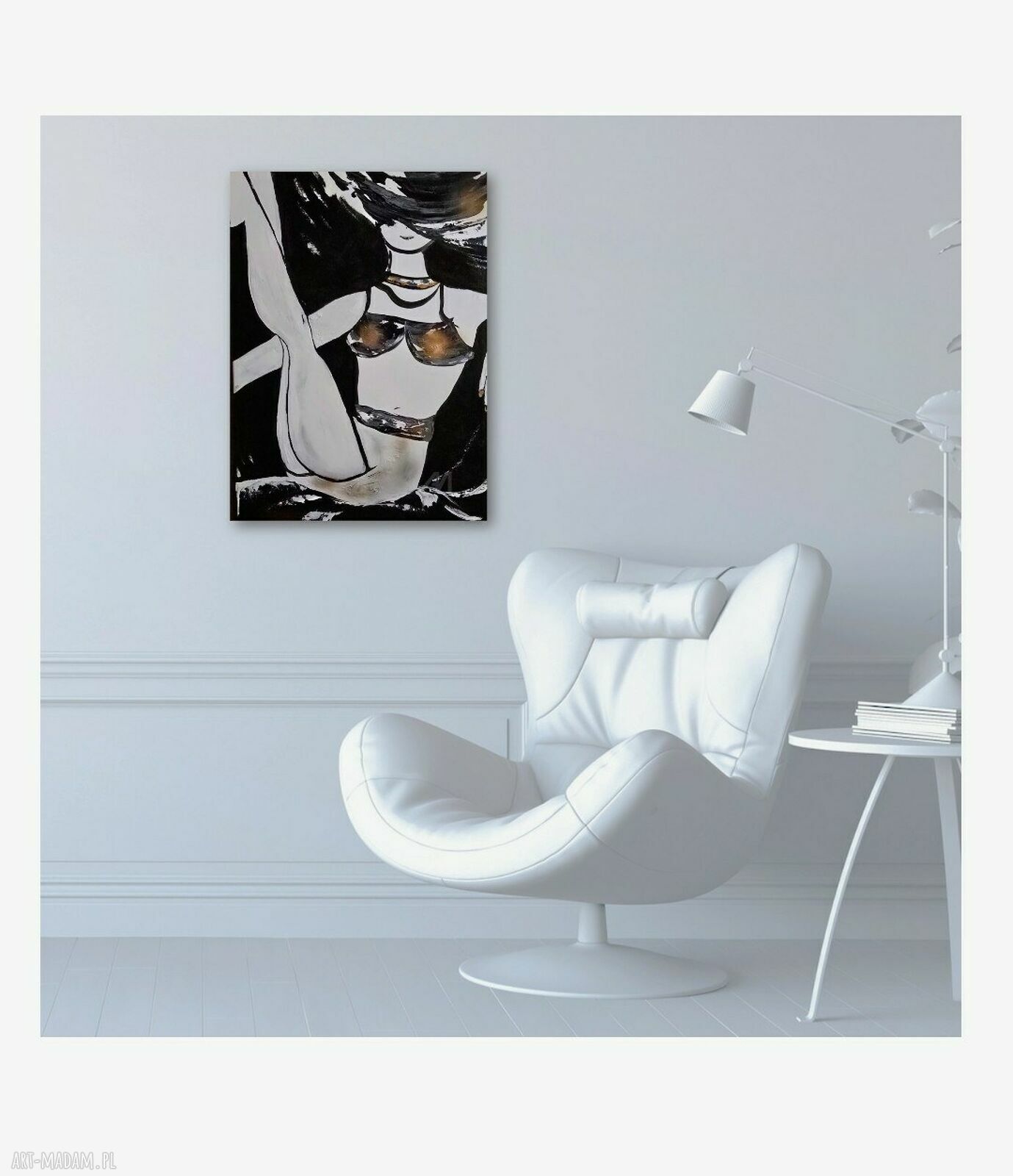 Bikini - czarno-biały obraz akrylowy na płótnie 70x50 cm