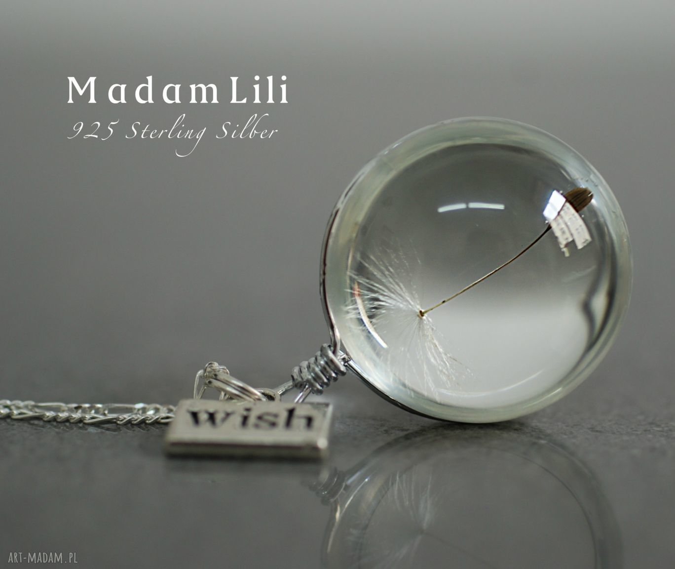 925 srebrny naszyjnik dmuchawiec Życzenie berlin biżuteria srebro