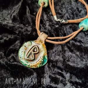 art soller ceramiczny wisior amulet - runa berkano wzrost