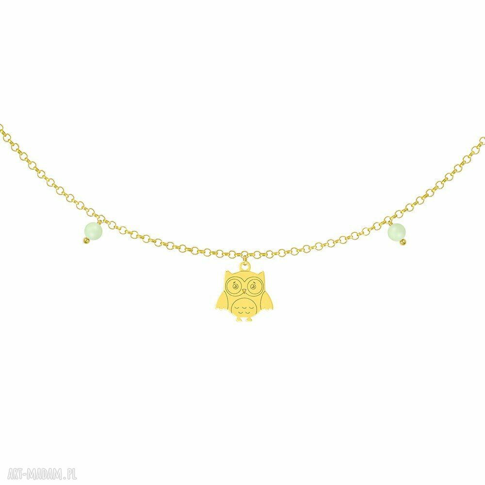 dla dziecka: NASZYJNIK z sówką i perełkami SWAROVSKIEGO for KIDS handmade