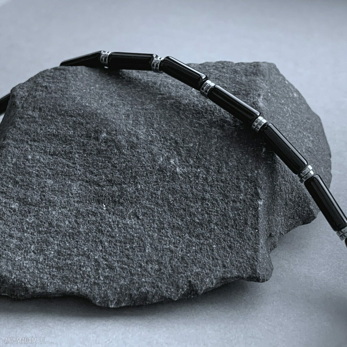Naszyjnik Black Onyx z onyksem i srebrem