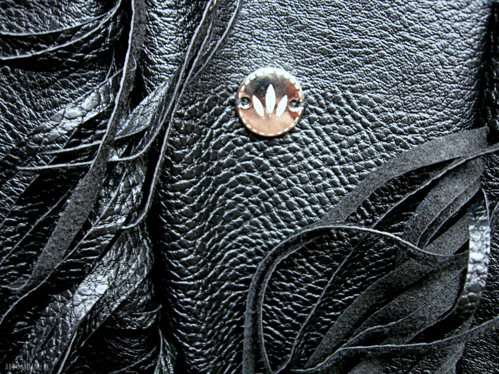 Czarna torebka hobo z frędzlami Black Fringe Hobo - na ramię w stylu boho
