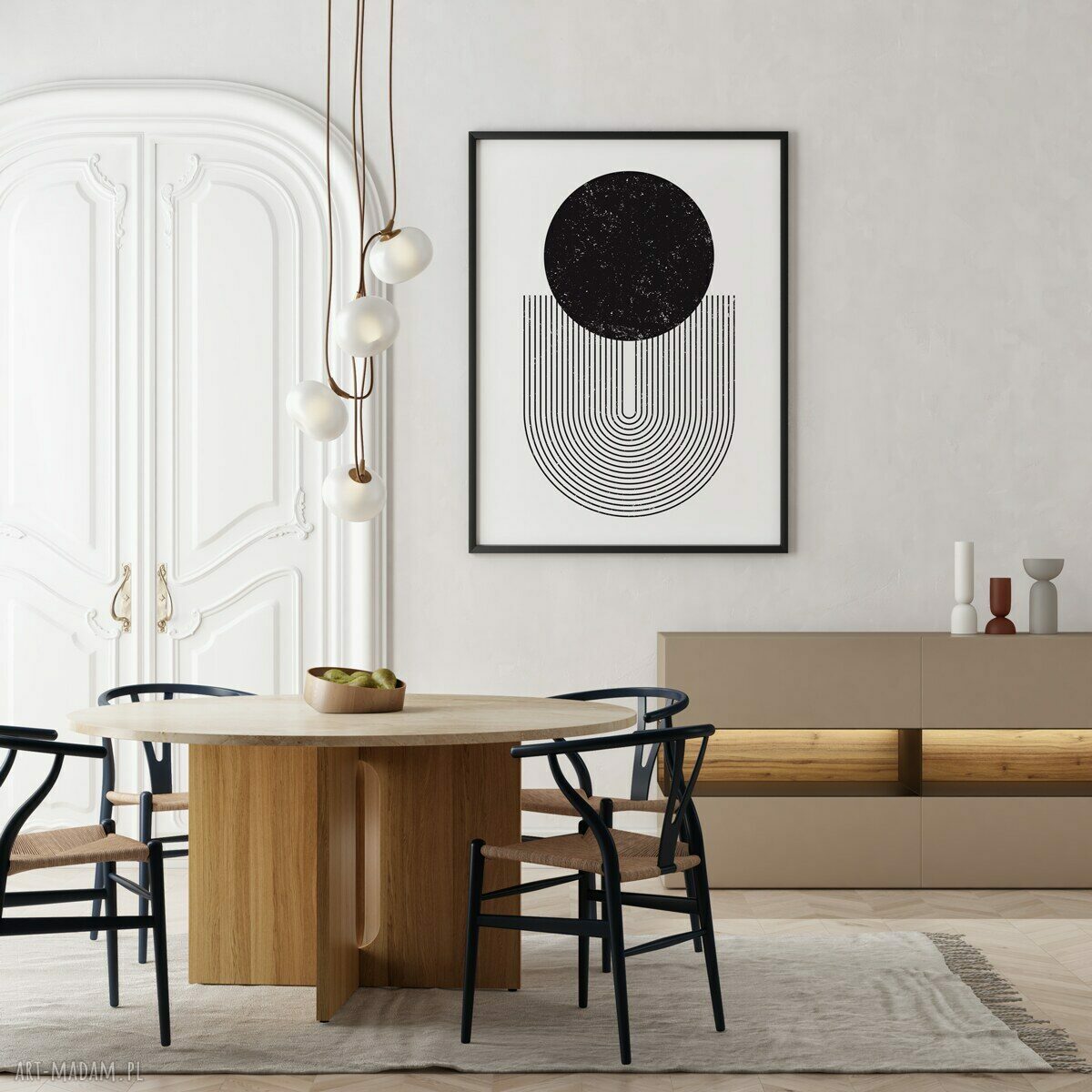 Czarna geometria - plakat geometryczny 30x40 cm