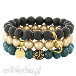 black golden & dark emerald set