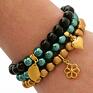 hand made bransoletki black jade, golden hematite & emerald pearl set