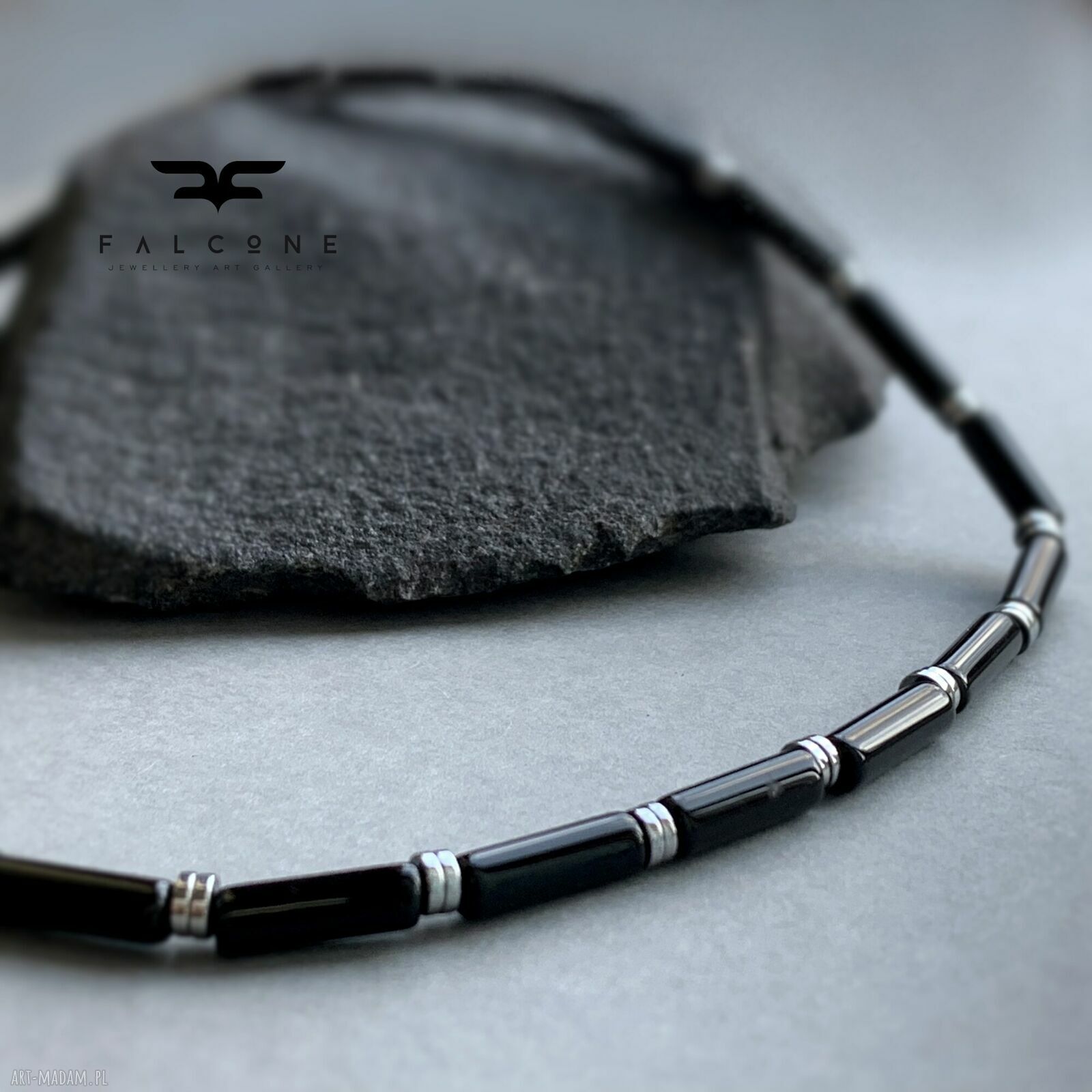 Naszyjnik Black Onyx z onyksem i srebrem