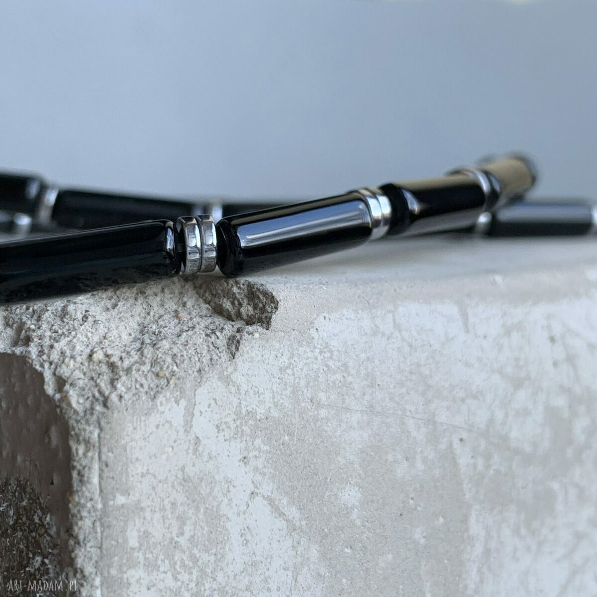 Naszyjnik Black Onyx z onyksem i srebrem