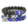 autorskie bransoletki black, silver & cornflower set