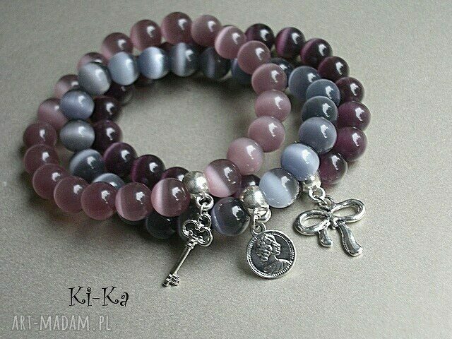 BLACKBERRY AND GREY 7 Hand Made