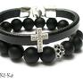 handmade bransoletki black cross duo