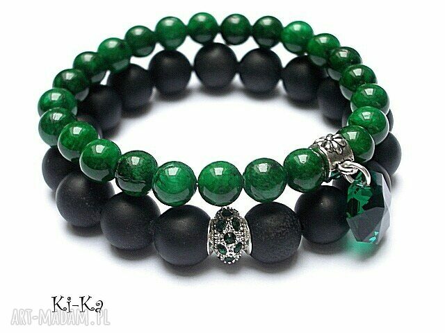 DUO EMERALD AND BLACK hand made