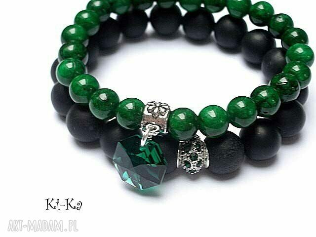 DUO EMERALD AND BLACK hand made