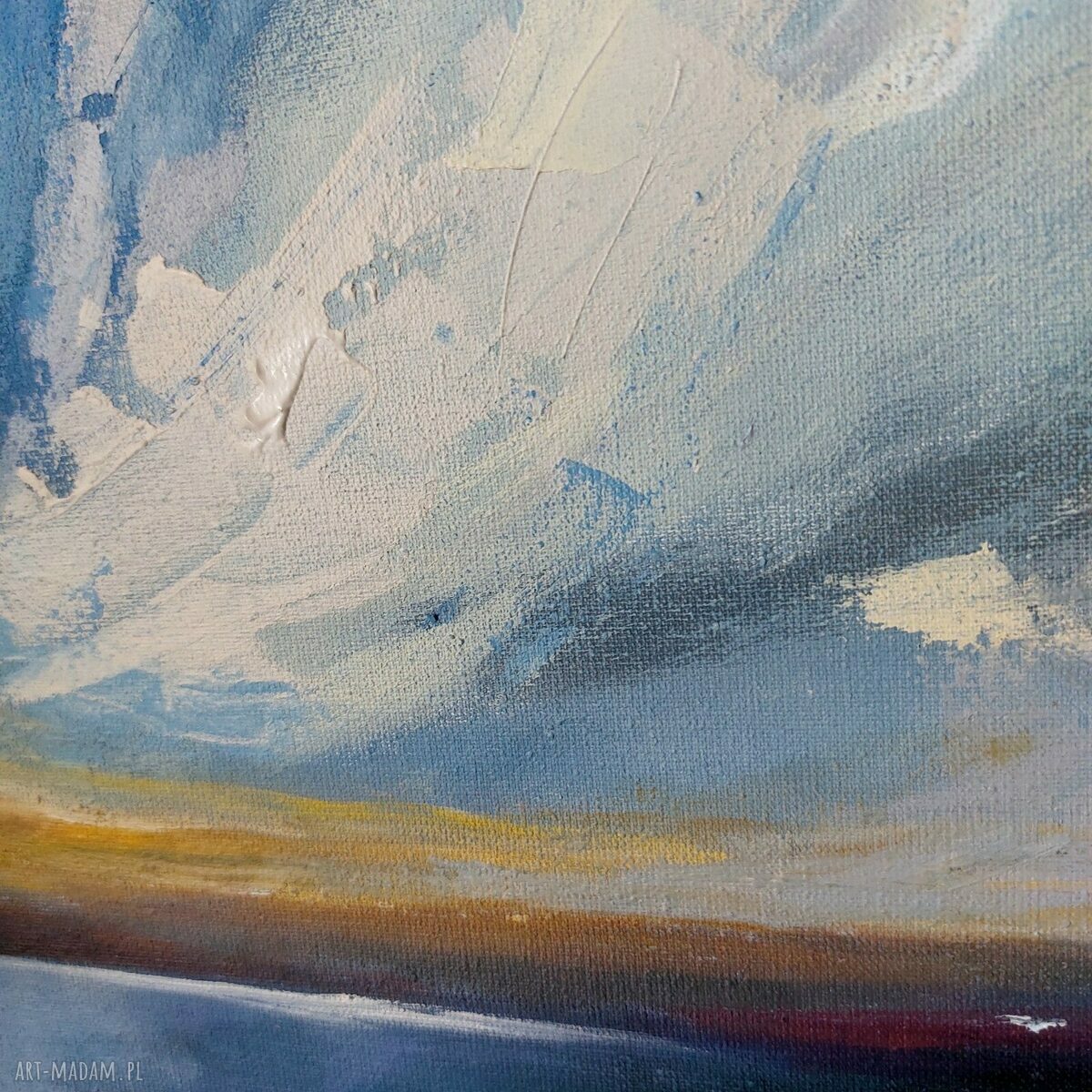 Błękit nocy - ręcznie malowany obraz akrylowy 40x40 cm