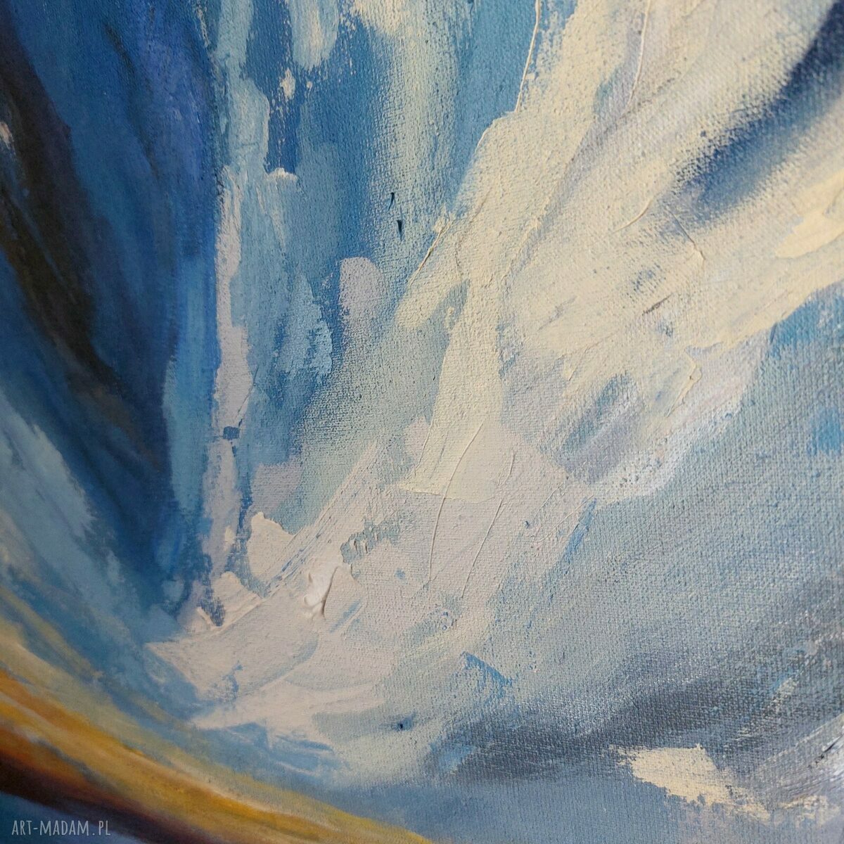 Błękit nocy - ręcznie malowany obraz akrylowy 40x40 cm