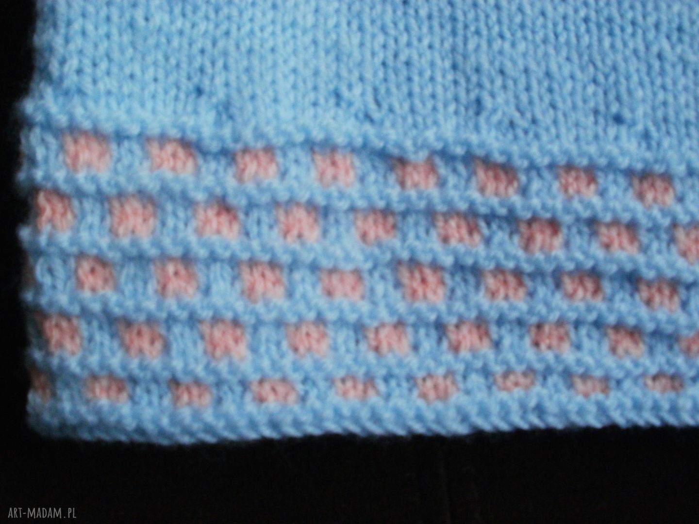 Błękitna sukienka handmade z torebeczką (roz. 80/86)
