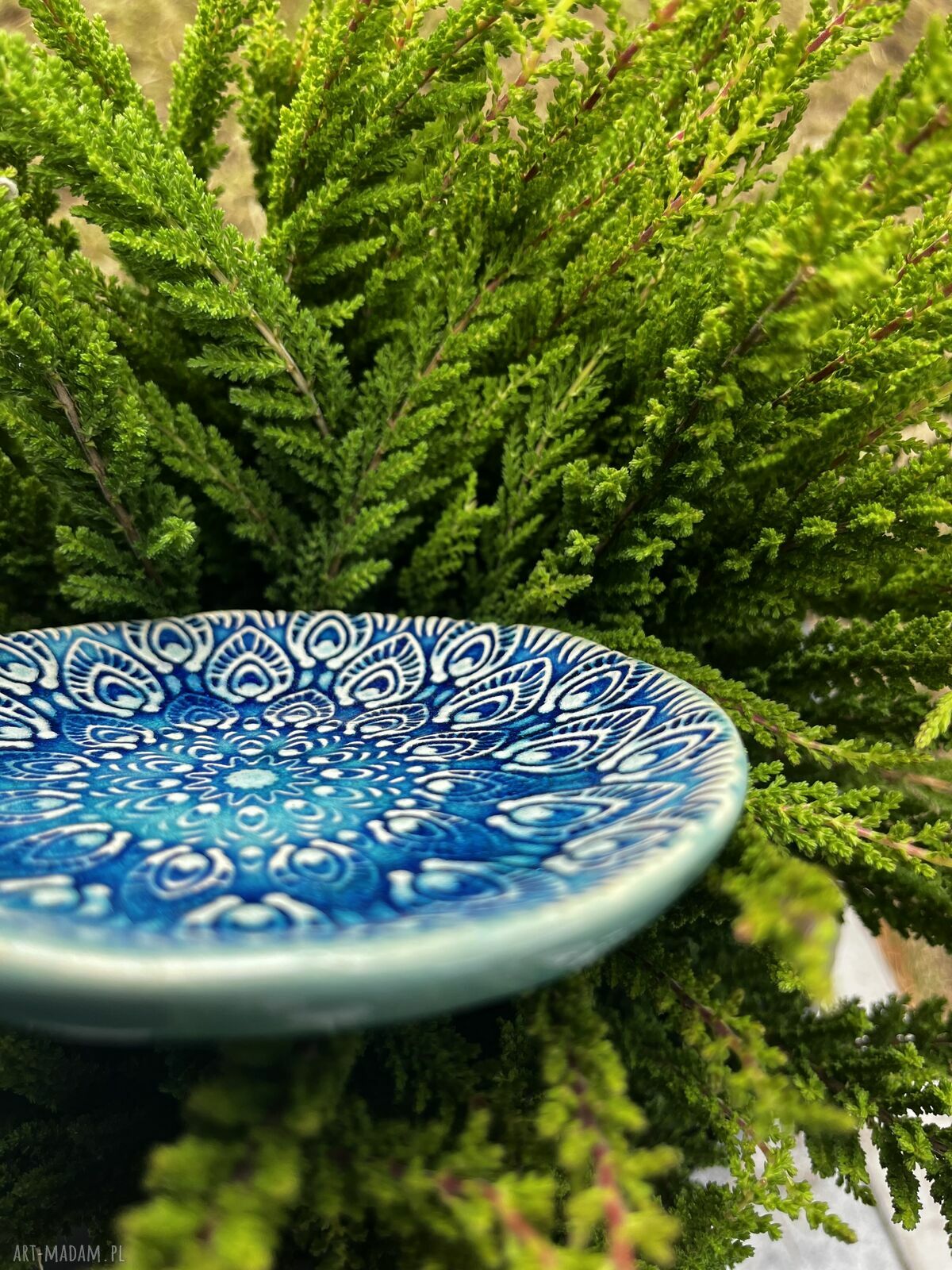 Talerzyk ceramiczny błękitna mandala na biżuterię i drobiazgi