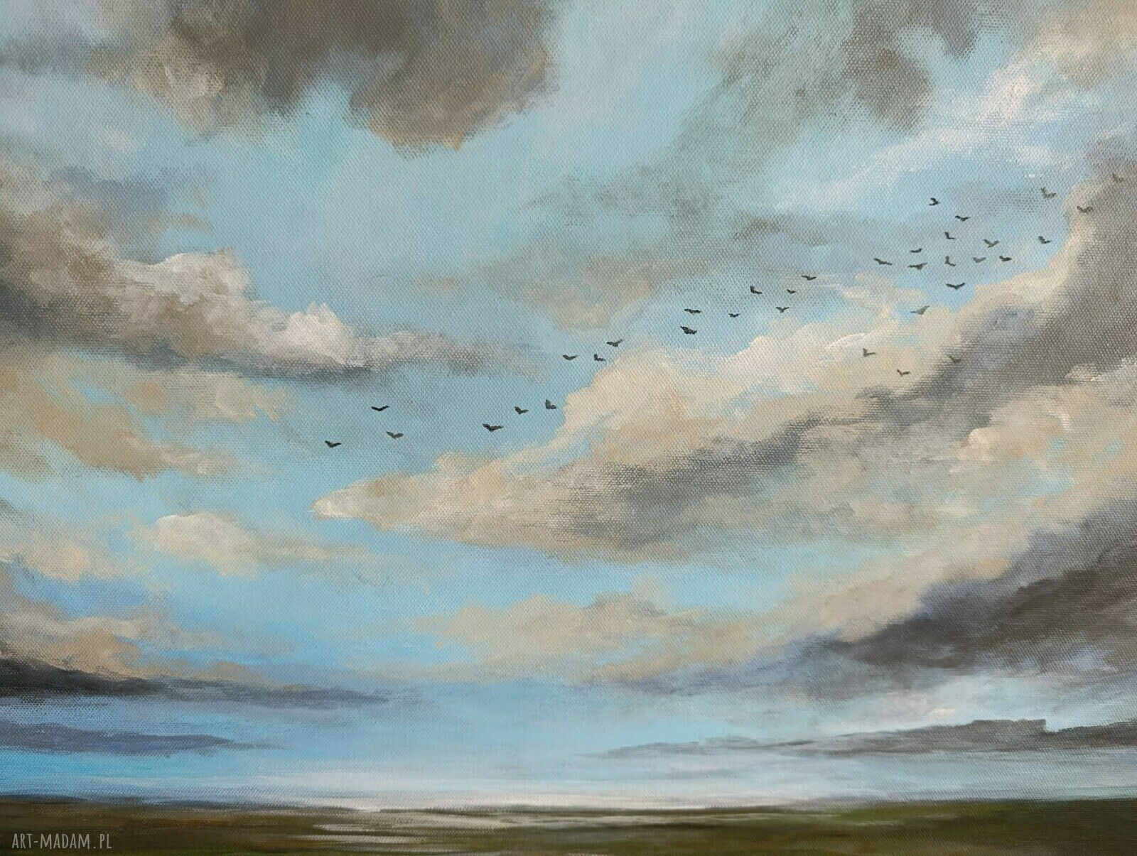 Błękitne popołudnie - obraz akrylowy 50x60 cm na płótnie