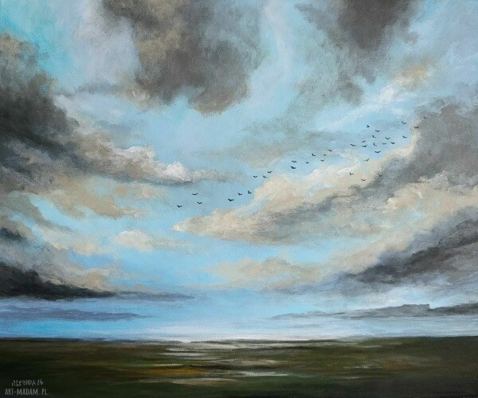Błękitne popołudnie - obraz akrylowy 50x60 cm na płótnie