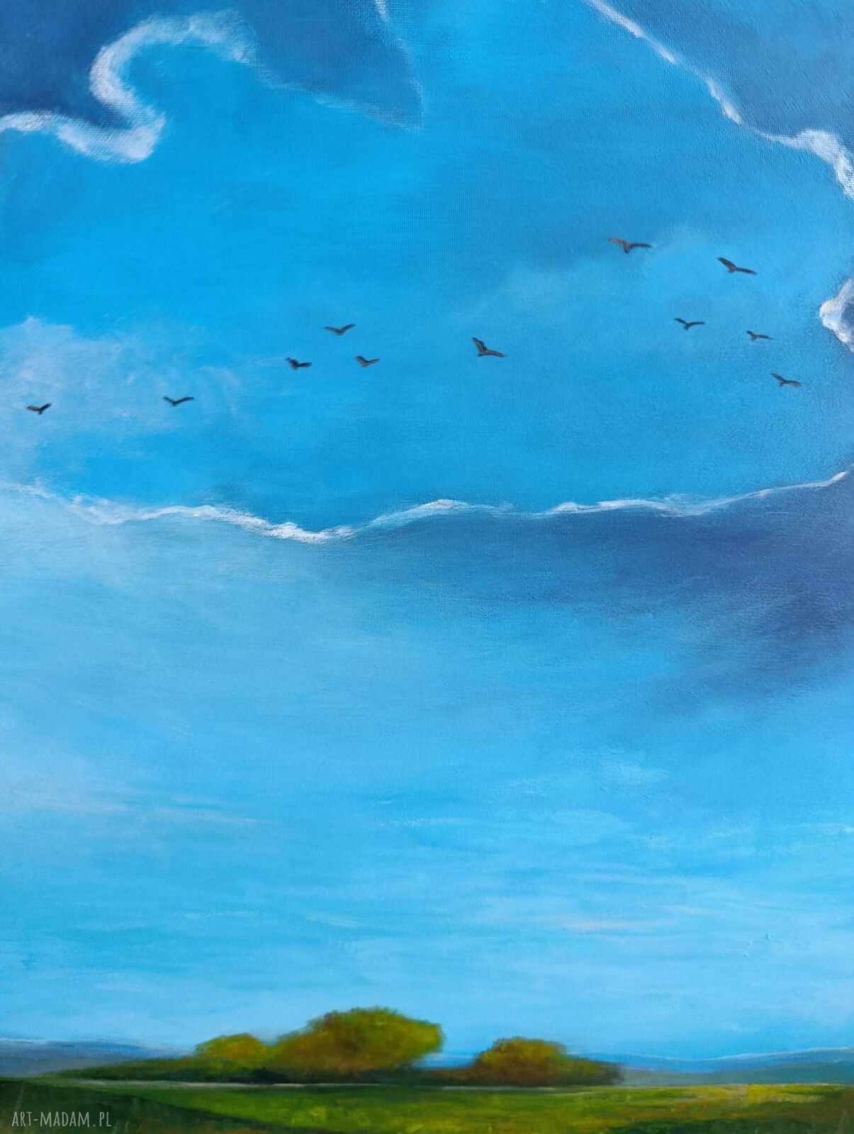 Błękitny Poranek - obraz akrylowy 80x60 cm na płótnie